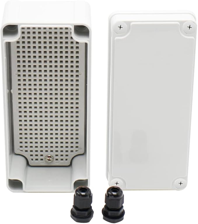 MAKERELE Waterproof Electrical Box Outdoor Junction 7.08”3.15”2.76” (1808070mm) Outdoor Watertight DIY Electronics Enclosure with 2 NPT 1/4” Glands