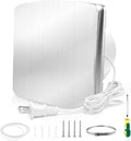 WiseWater Bathroom Exhaust Fan, 110V ac 140CFM 6” Duct 7.6" Panel Extractor Fan, Ceiling&Wall Mounted Ventilation Fan for Bathroom, Laundry Room, Office