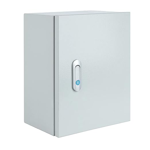 Steel Electrical Junction Box, Indoor&Outdoor Electrical Enclosure Box, Wall Mounted Waterproof&Dustproof Metal Box, Universal Electric Equipment Enclosure Box with Safety Locks and Mounting Plates