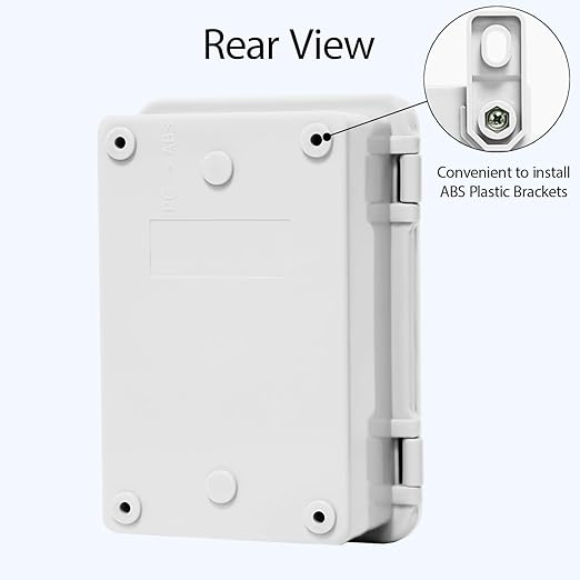 Junction Box, ABS Plastic, IP65 Waterproof Dustproof Universal Electrical Enclosure, Hinged Shell Outdoor and Indoor Usage Project Box, 5.9"x 3.9"x 2.8"(150x100x70mm), Grey