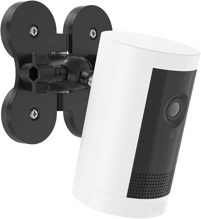 Magnetic Dual Camera Pole Holder with Two 1/4" Threaded Points Compatible with Blink, R-ing,Eufy, Google,Wyze, Arlo, Simplisafe,Reolink,Tapo Cameras and Solar Panels Aluminum Arm Mount (Black)
