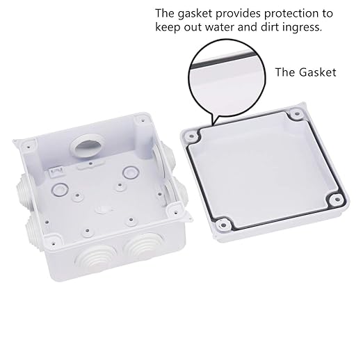 Junction Box, Zulkit ABS Plastic Dustproof Waterproof IP65 Universal Electrical Boxes Project Enclosure White 3.9 x 3.9 x 2.8 inch(100 x 100 x 70mm)