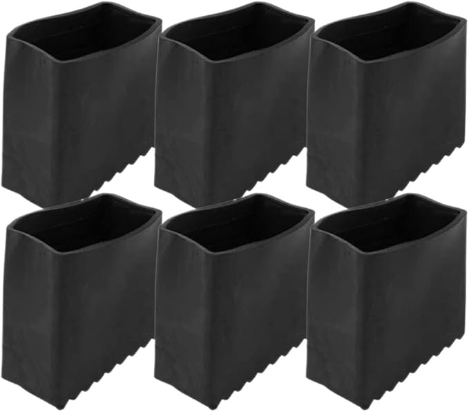 Operitacx Ladder Feet Covers 6Pcs 1.57 Inch Square Non-Slip Rubber Caps for Folding Household Step Ladder Floor Protection and Stability