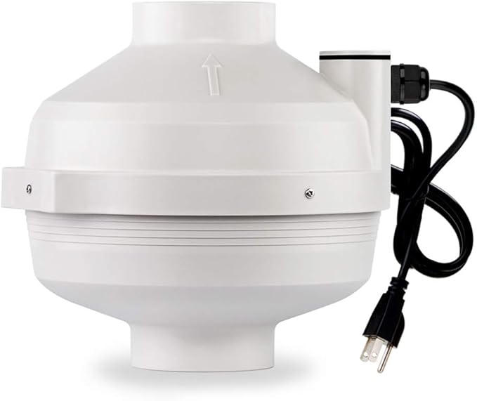 PF-100 | Radon Mitigation Fan 4" 190CFM | Waterproof Duct Fan (Indoor/Outdoor)