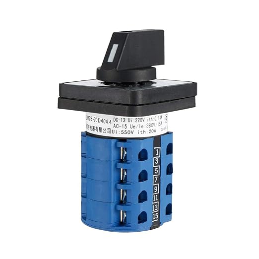 Changeover Switch LW28-20 3 Positions 16 Terminals Universal Rotary Cam Selector Latching Switches 550V 20A