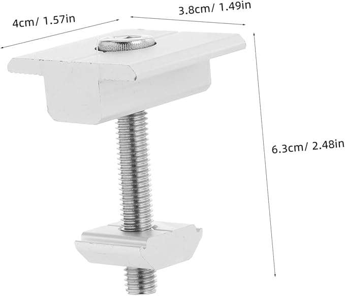 4pcs Aluminum Alloy Solar Panel Mid Clamps Design Socket Head Cap Bolts and Spring Washer for Secure Mounting of Solar Panels Harsh Weather
