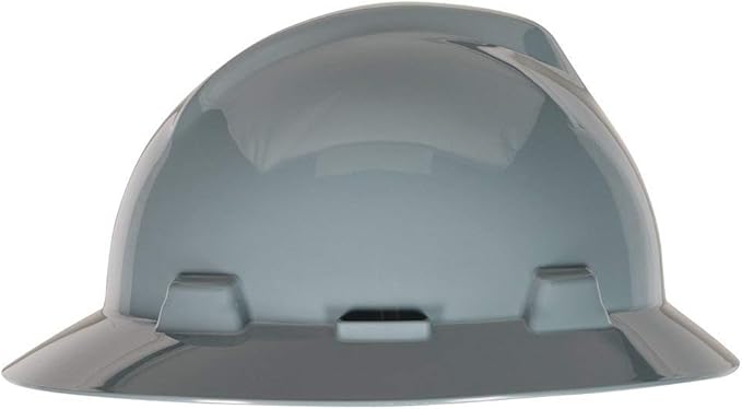 MSA V-Gard Full-Brim Hard Hat with Suspension - Polyethylene Shell, Superior Impact Protection and Self Adjusting Crown Straps - Standard Size Hard Hat