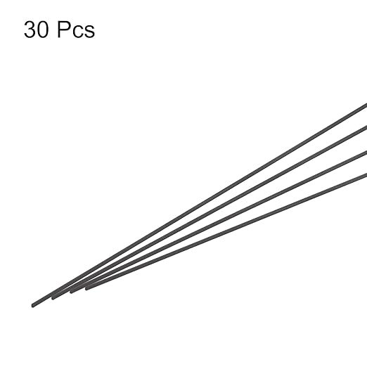 MECCANIXITY Carbon Fiber Rod, 1mm x 400mm Carbon Rod Bar for RC Airplane DIY Craft Kite Wing Tube Quadcopter Arm Repair Pack of 30
