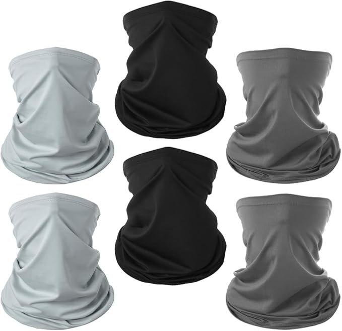 6 Pack Breathable Bandana Face Mask, Summer UV Protection Cooling Neck Gaiter Face Clothing