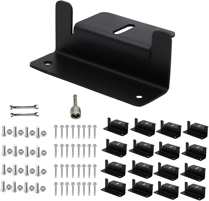 Solar Panel Mounting Brackets Z Bracket, with Nuts and Bolts,Suitable for 50W to 150W Solar Panels on RV,Boats,Motorhome, Cabins, Sheds, Garages,Off Grid,Black,4 Units (16PCS)