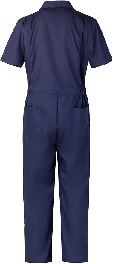 Mens Short Sleeve Coveralls Work Mechanics Jumpsuit Summer Overall Work Suit Breathable Crawl Suit Coverall
