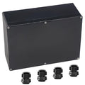 Junction Box IP65 Waterproof ABS Plastic Electrical Project Case Power Junction Boxes, Project Box with 4 PCS M16 Cable Glands 10.35x7.17x3.74 inch (263 x 182 x95 mm)