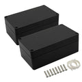 LeMotech Project Box ABS Plastic Junction Box IP65 Waterproof Electrical Boxes Universal Enclosure Black 6.2X 3.5X 2.4 inch (158x90x60mm)（Pack of 2）