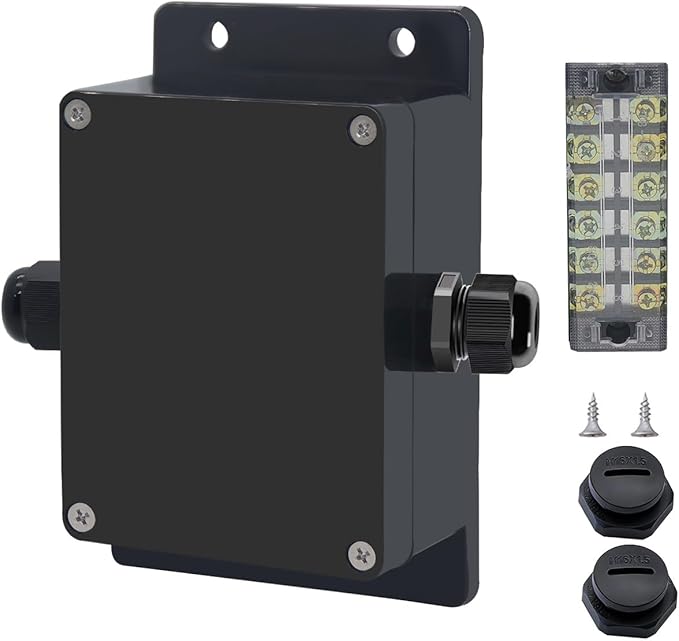 Project BoxI P67 Outdoor Waterproof Box Electronic Junction Box with 25A 600V 6P Barrier Terminal 1IN/1Out Electrical Boxes 4.5x3.5x2.12 inch