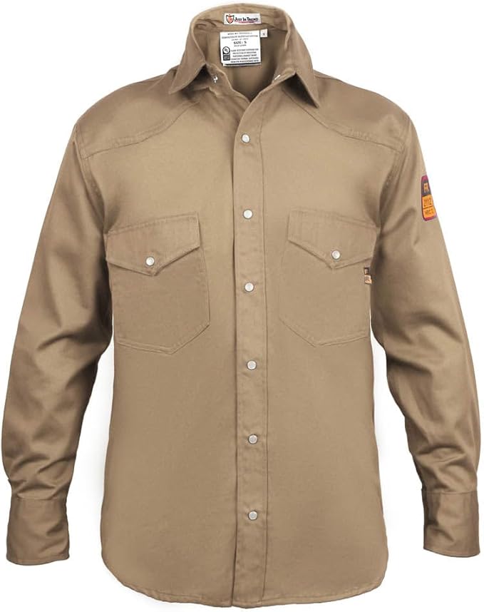 Just In Trend Flame Resistant Light Weight FR Shirt for Men - 88% Cotton, 12% Nylon, 7oz, NFPA 2112