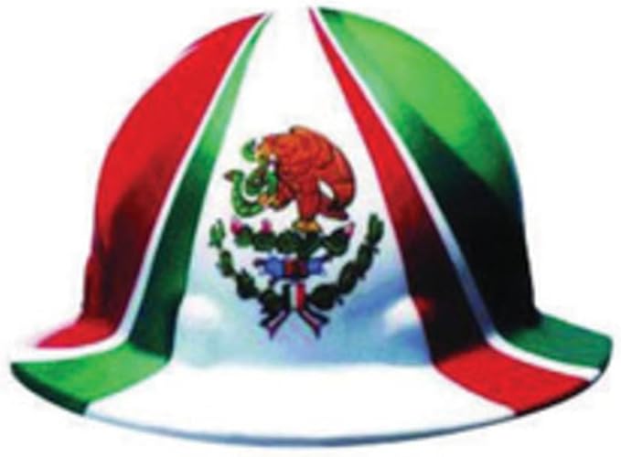 Fibre-Metal by Honeywell SuperEight Thermoplastic Full Brim Hard Hat with 8-Point Ratchet Suspension, Mexican Flag Full Graphic