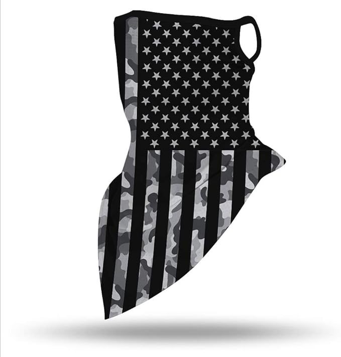 YAYOUREL Neck Gaiter Face Mask Bandanas for Men Women UV Face Scarf Cover Ear Loop Hole Facemask for Fishing Running Cycling