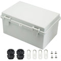 Zulkit Junction Box ABS Plastic Dustproof Waterproof IP65 Electrical Boxes Hinged Shell Outdoor Universal Project Enclosure with 2 Cable Glands 11.42 x 7.48 x 5.51 Inch (290x190x140mm)