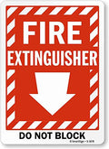SmartSign "Fire Extinguisher - Do Not Block" Sign with Down Arrow | 10" x 14" Plastic