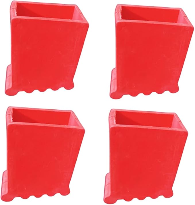 4Pcs Ladder Non Slip Feet Covers, Rubber Steep Ladder Foot Pads, Ladder Foot Covers Ladder Cap for Replacement Extension Ladder Parts Accessories，Red