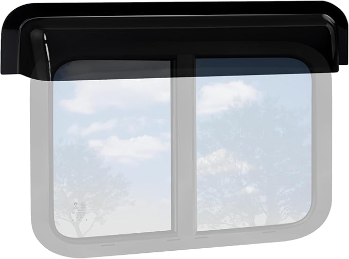 RV Window Rain Deflector Guard & Sun Visor Shade, RV Window Blade Rain Sunroof Deflector Fits 32-37 inch Wide RV Sliding&Vertical Windows,Deflects Rain and Sun Protection for Camper Van Windows