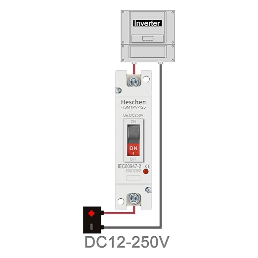 Heschen DC Molded Case Circuit Breaker MCCB, 1 Poles, DC 250V, Photovoltaic Circuit Breaker, for Solar PV System Solar Panels Grid System (63A HSM1PV-125)