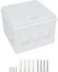 LeMotech Junction Box, ABS Plastic IP65 Waterproof and Dustproof, Universal Electrical Enclosure, Outdoor and Indoor Project Box 7.8X 7.8X 5.9 inch (200 x 200 x 150 mm)