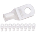 SELTERM 10pcs 6 AWG-1/4" Stud (Wide Pad) Tinned Copper Wire Lugs,Heavy Duty Battery Cable Ends,6 Gauge Ring Terminals,UL Battery Lugs Marine Grade Copper Eyelets Electrical Battery Terminal Connectors