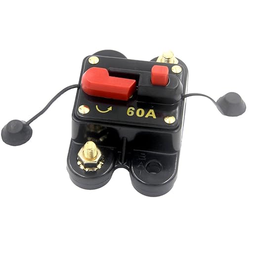 12/24V Circuit Breaker 60A Car Audio Fuse Holder 60 Amp for Trolling Motor Auto Marine Boat ATV RV Stereo Audio Inverter System Protection