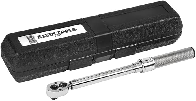 Klein Tools 57005 Torque-Sensing Wrench, 30 to 250-Inch/Pound Range Micro-Adjustable Wrench, Square-Drive Ratchet Head