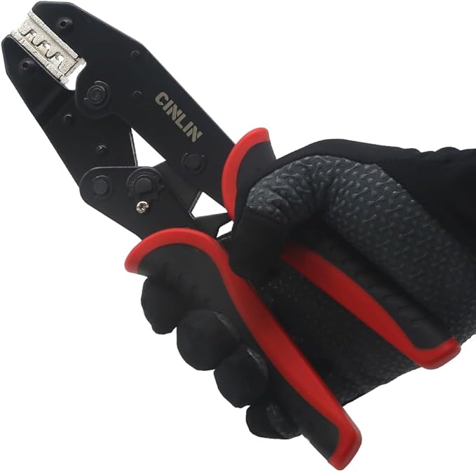Crimping Tool for Solar PV Cable Connectors - Ratcheting Wire Crimpers - AWG 14/12/10 (2.5/4/6mm²) - Ratchet Terminal Crimper - Electrical Crimping Tool HS-2546