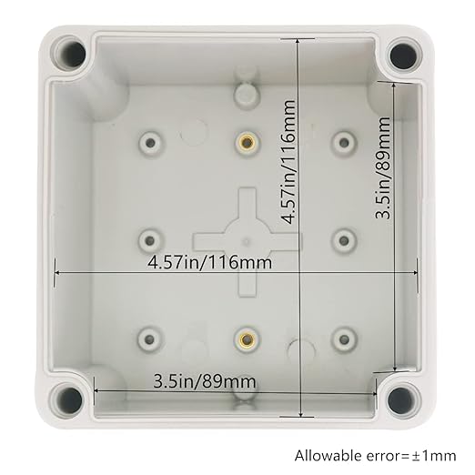 Zulkit Junction Box ABS Plastic Dustproof Waterproof IP67 Junction Boxes Universal Electrical Project Enclosure DIY Electronic Project Box Grey 4.92 x 4.92 x 3.94 inch (125 x 125 x 100 mm)