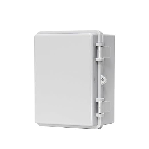 Waterproof Electrical Box Outdoor Project Junction Box ABS Plastic Housing with Latch Hinged Suitable for Landscape Lighting, Security Surveillance, DIY Projects etc(8.6"x6.6"x4.3")
