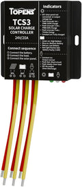 TOPENS TCS3 Solar Charge Controller Waterproof Solar Panel Battery Regulator for Solar Automatic Gate Opener, Boat, Yacht, RV, Caravan, Golf Car, Street Lamp, Garden Light and Farm Equipment
