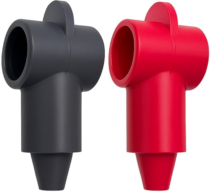 MGI SpeedWare 3/4" Diameter Boot Covers for Battery Power Junction Blocks, Fits 3/8" Stud and Nut, Made in the USA, Red + Black Pair (8-2ga)