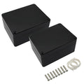 LeMotech ABS Plastic Electrical Project Case Power Junction Box, Project Box Black 4.5" x 3.5" x 2.2" (115 x 90 x 55 mm)(Pack of 2)