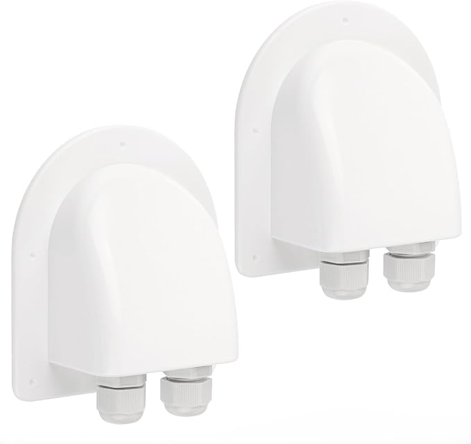 Waterproof ABS Solar Dual Cable Introduction Gland Box, Suitable for Double Cable Waterproof Protection Shell of Solar Panels in RVs, Boats, Roofs, and Engine Rooms 2 Pack (White)