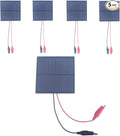 5 Pcs Small Solar Panels,1W 5V 200ma Mini Solar Panel Photovoltaic Solar Cells Charger Kits with Wire Clip 89.5mm*89.5mm for Phone DIY Electric Toy Light (5Pcs 5V+Wire Clip)