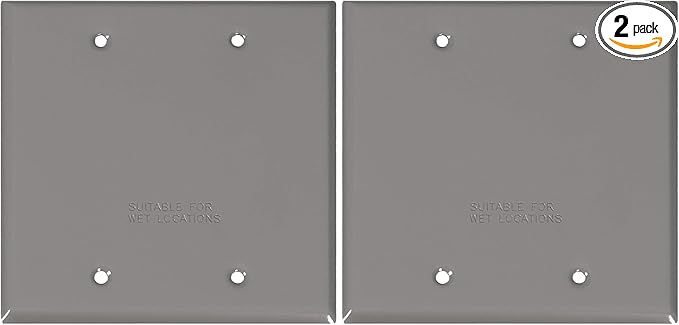 Sigma Electric, Gray, 1 Count (Pack of 2) Sigma Engineered Solutions, 14340 2-Gang Rectangular Stamped Weatherproof Cover
