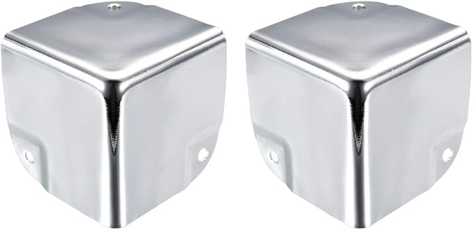 uxcell Metal Box Corner Protectors Box Edge Guard Protector 50 X 50 X 50mm Silver Tone 2pcs for Table Corners and Desk Corners
