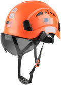 GREEN DEVIL Safety Helmet Hard Hat with Visor Chinstrap Adjustable Lightweight Vented ABS Work Helmet for Men and Women 6-Point Suspension ANSI Z89.1 Approved Ideal for Industrial & Construction