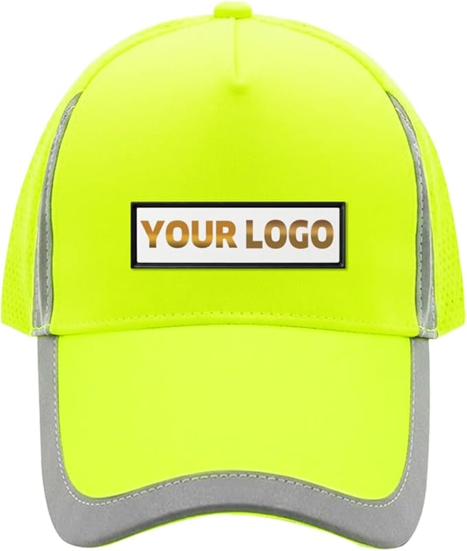 YOWESHOP Reflective Safety Baseball Cap Customize Logo with Removable PE Shell Hi-Vis Safety Work Hat