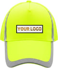 YOWESHOP Reflective Safety Baseball Cap Customize Logo with Removable PE Shell Hi-Vis Safety Work Hat