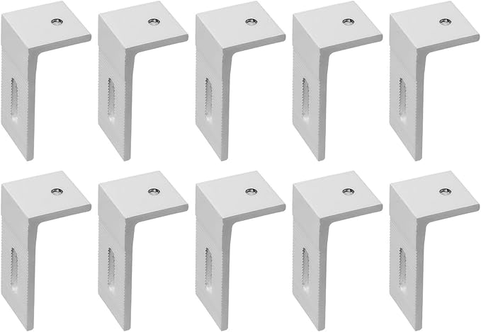 1/4/10Pcs Aluminum Alloy Solar Panel Mounting L Brackets, 90 Degree Angle PV Connection Angle For RV Boat Off Grid Roof, Photovoltaic Solar Panel Mount L Bracket(10pcs)