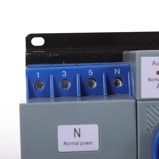 4P 63A Dual Power Automatic Transfer Switch AC 110V ATS Manual Switch Changeover Generator Transfer Swit-ch Tool 50HZ/60HZ (4P/63A Blue)