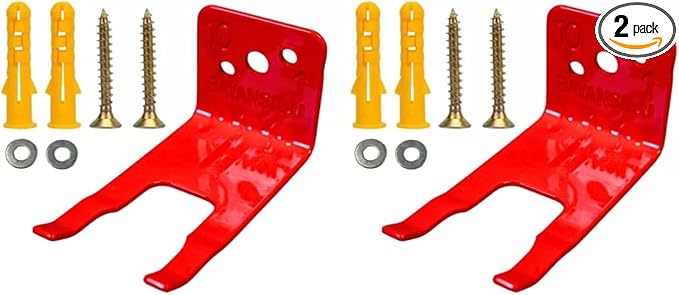 Fire Extinguisherl Mount Bracket – Wide Fork 1.0–1.4 inch (35.5mm), Fits Kidde / First Alert / Amerex 5–10 lb, Heavy-Duty Steel Fire Extinguisher Holder & Mounting Bracket for Wall – (2 Pack)