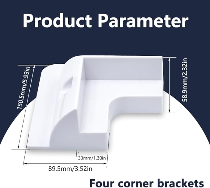 Solar Panel Mounting Brackets, PC Corner Bracket Solar Panel Roof Drill-Free Mount for RV, Boats, 1Set - 4pcs White