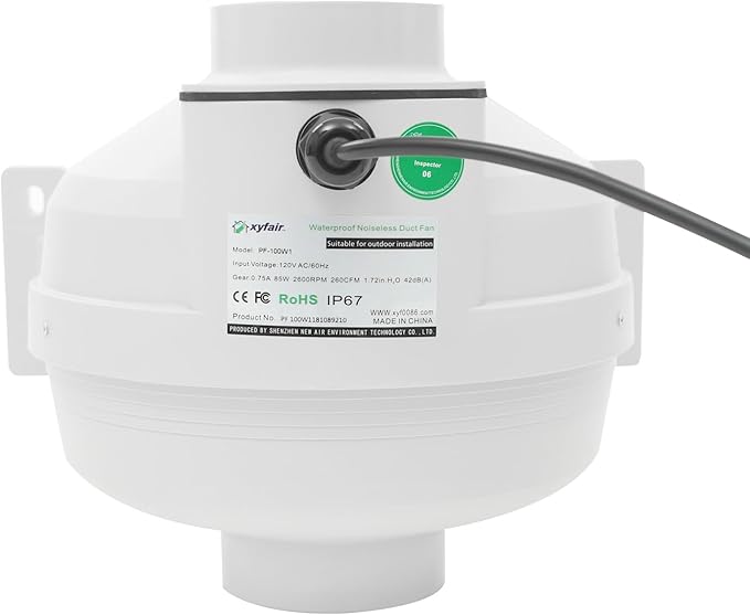 DNYSYSJ 4" Inline Exhaust Fan 260 Cfm Inline Exhaust Fan Ventilation Kitchen Exhaust Fans Blower Fan Ductless Bathroom Exhaust Fan Ventilation