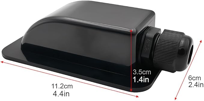 Black Waterproof Solar Cable Entry Gland, Single Cable Entry Gland for All Cable Types 6mm² to 12mm² for Solar Panels on RV Camper Van Travel Trailer Boat Cabin (Pack of 2)