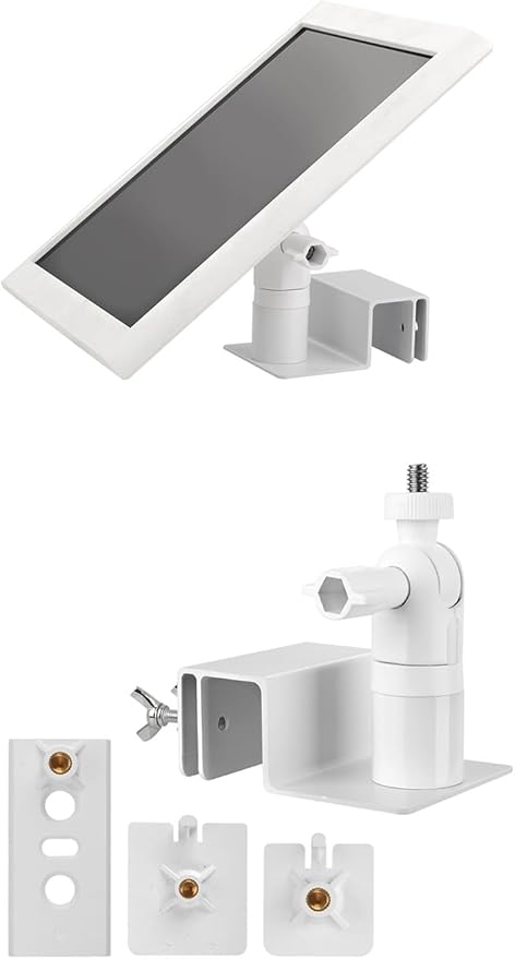 Gutter Mount for Ring, Arlo, Reolink Solar Panels, Universal Weatherproof Aluminum Alloy Eave Bracket, Durable Adjustable Mounting Clamp, Easy No-Drill Installation (White)